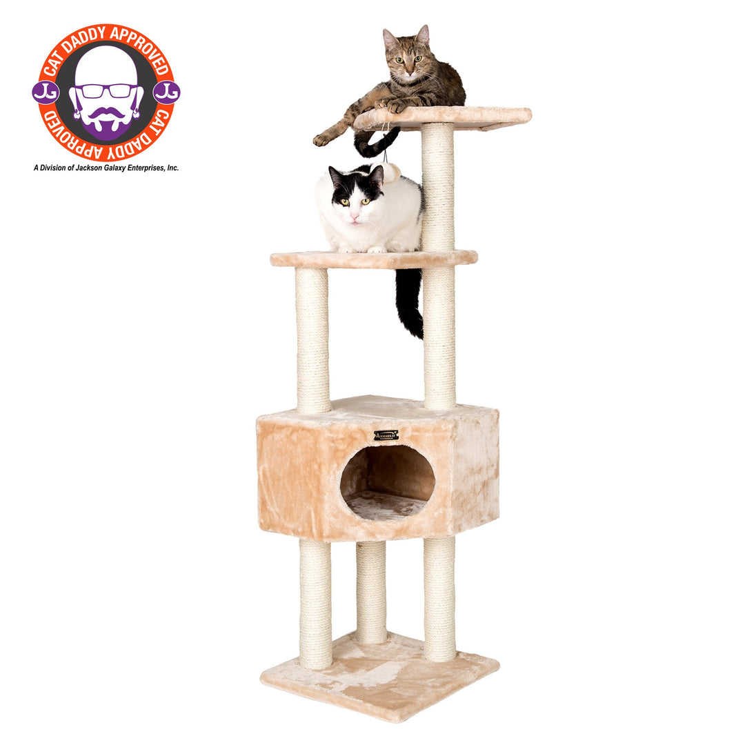 Armarkat Classic Cat Tree Model A5201 Beige 52 Inch 3 Levels Condo Perch Image 1