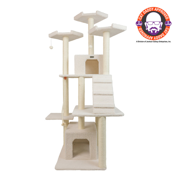 Armarkat B8201 Cat Tree Ivory Multi-Level 82in Ramp Condo 100lbs Capacity Image 1