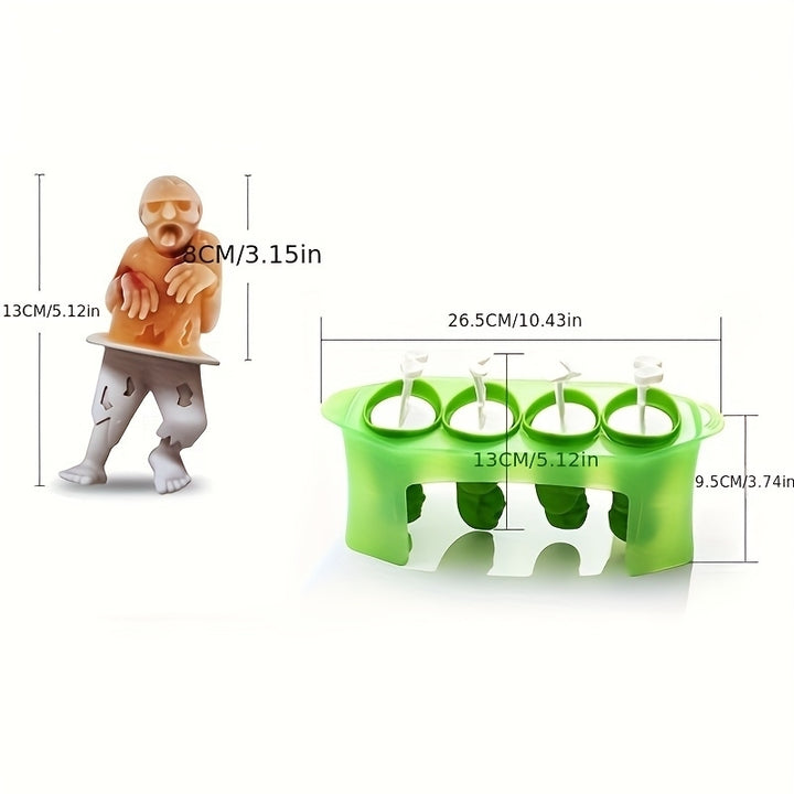 Zombies Ice Pop Molds Set 4 Popsicle Makers With Sticks Image 3