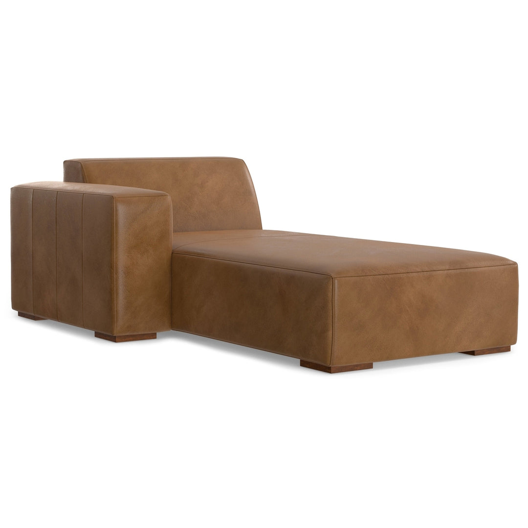 Rex Left Chaise Module in Genuine Leather Image 1