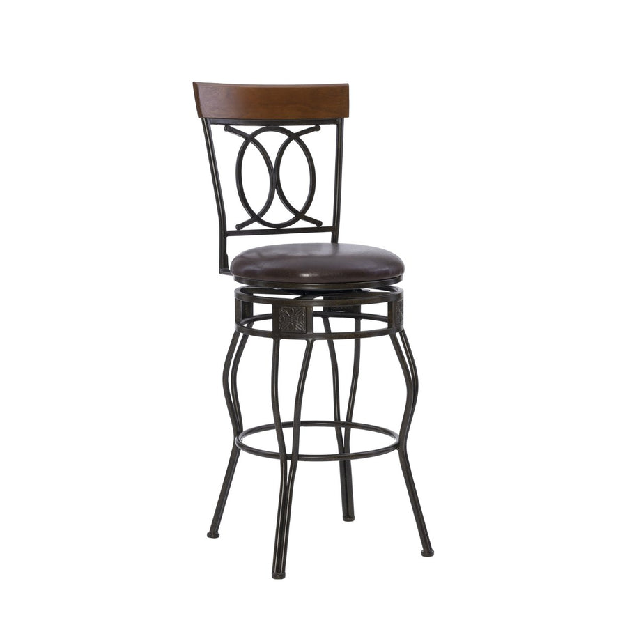 Ox Bronze Metal/Faux Leather 30-Inch Barstool Image 1