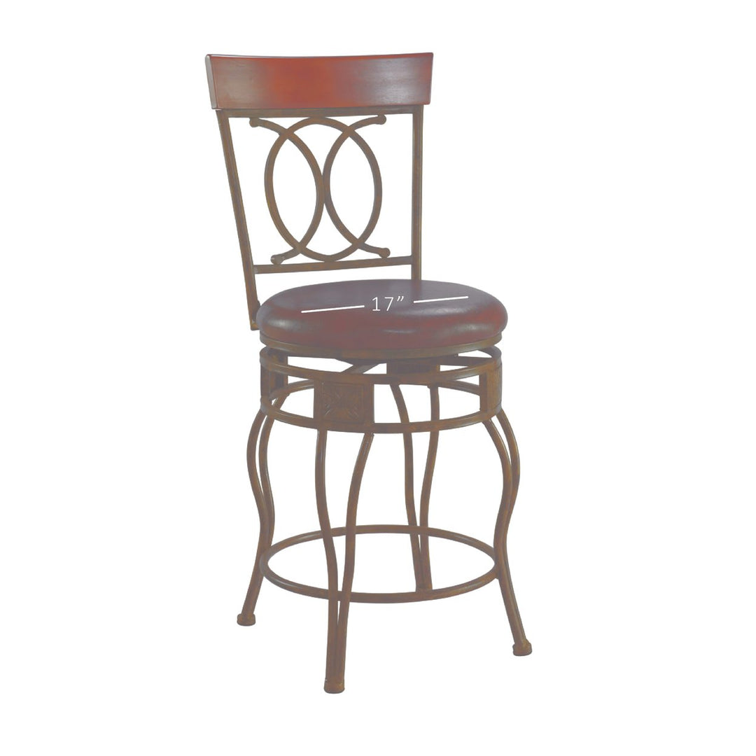 Ox Bronze Metal/Faux Leather 24-Inch Counter Stool Image 3