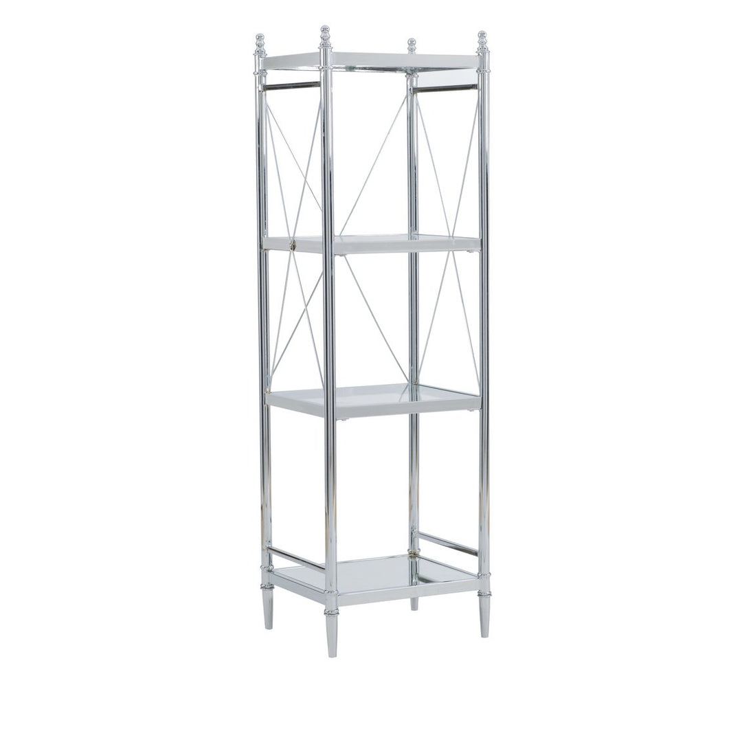 Pinnacle Chrome/Glass 4-Tiered Shelf Image 1