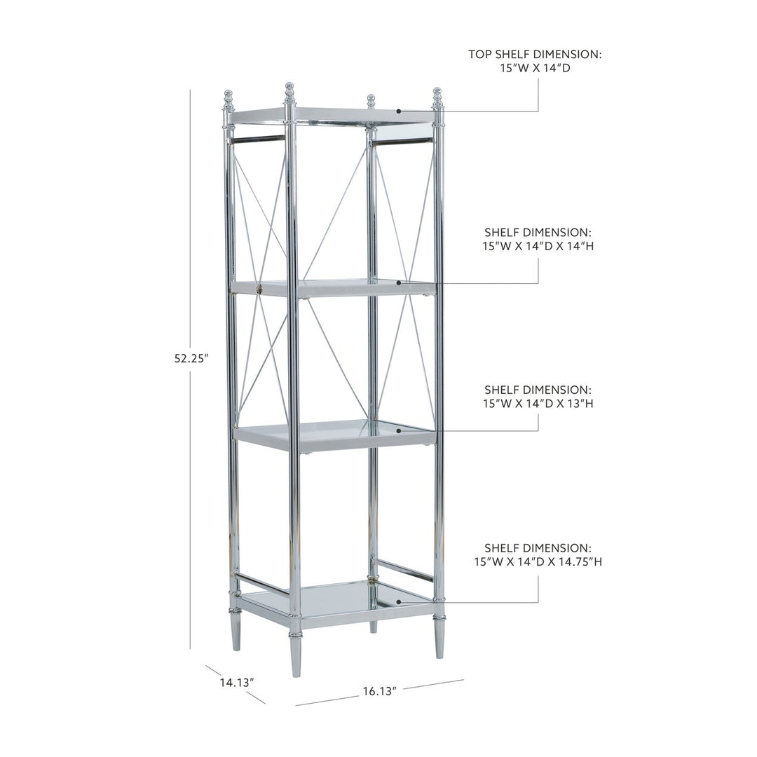 Pinnacle Chrome/Glass 4-Tiered Shelf Image 3