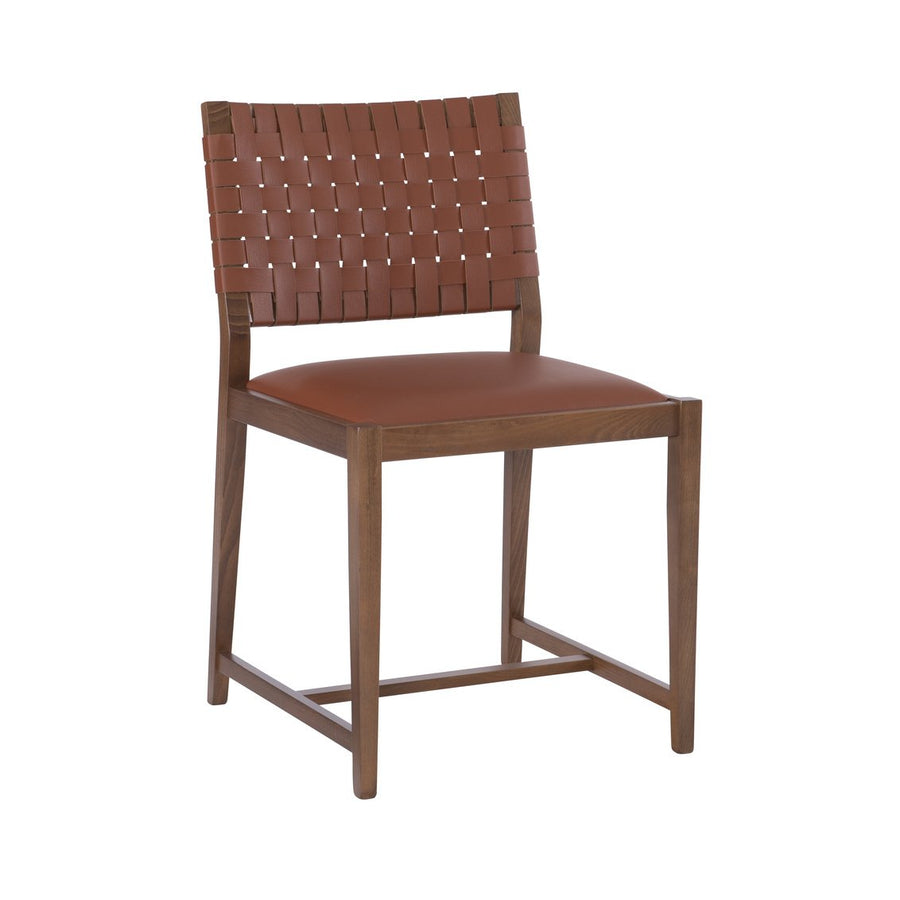 Ruskin Brown Beechwood/Leather Dining Chair Image 1