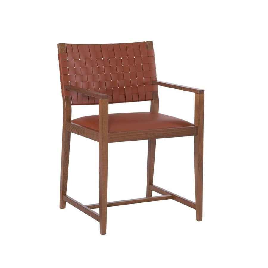 Ruskin Brown Beechwood/Leather Arm Chair Image 1