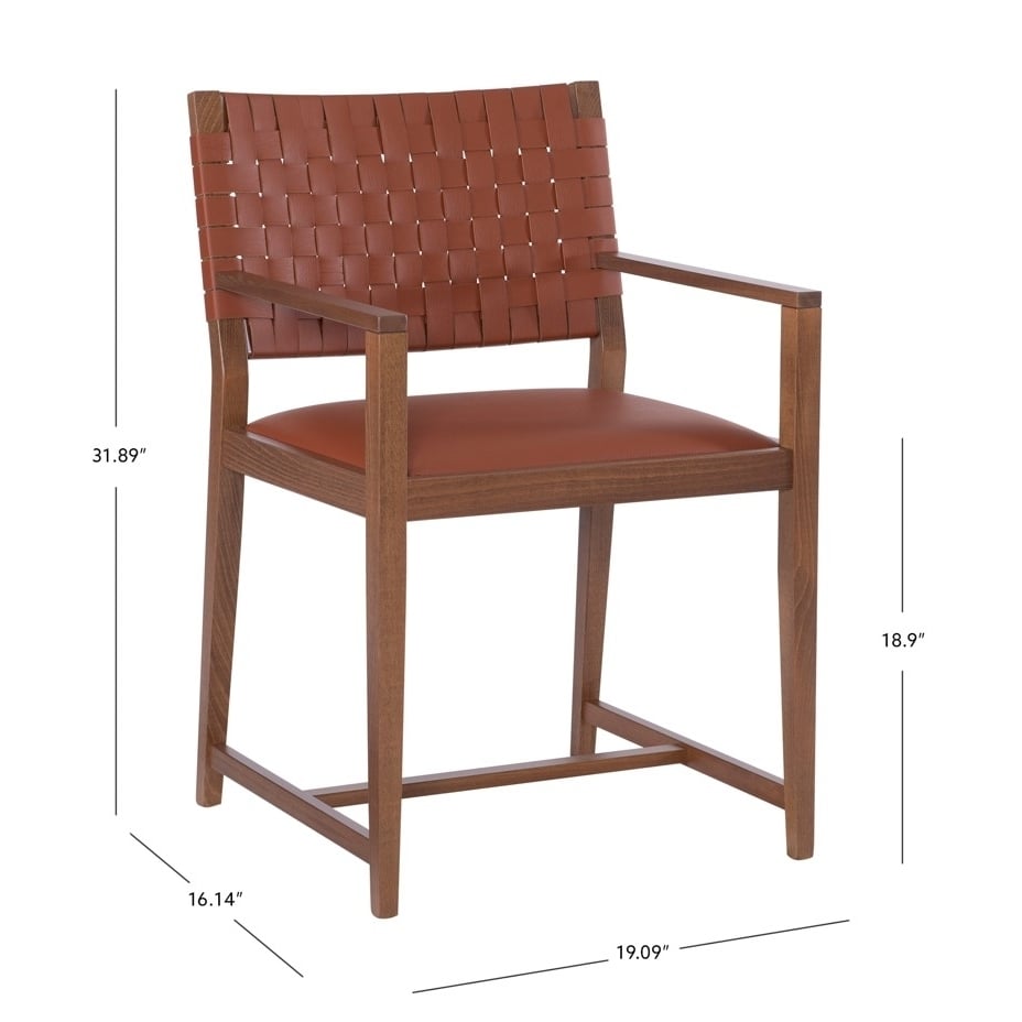 Ruskin Brown Beechwood/Leather Arm Chair Image 3