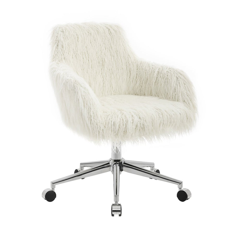 Fiona White Faux faux Barrel Office Chair Image 1