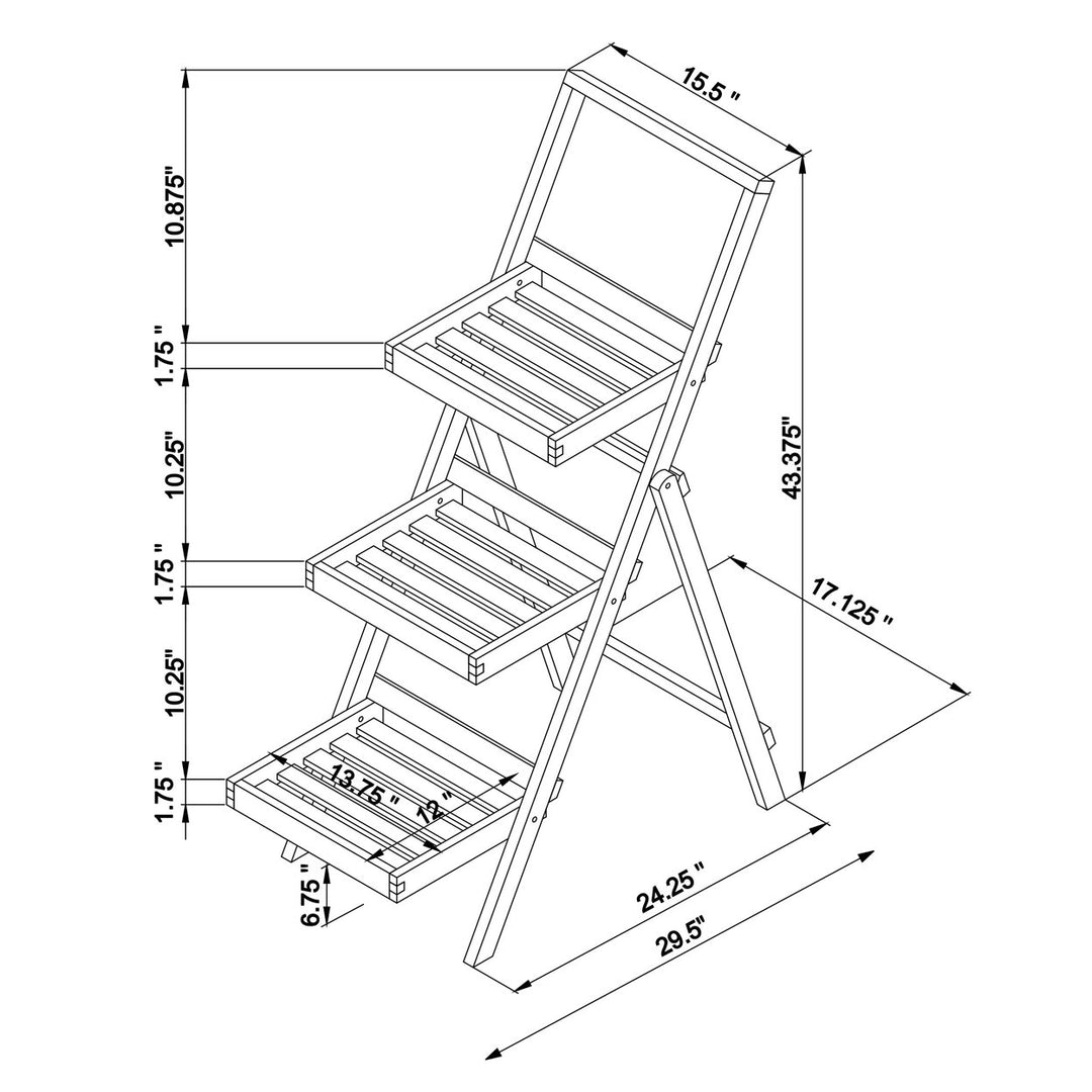 Rockport 3-Tier Brown Planter Stand Acacia Wood Indoor Outdoor Foldable Display Image 3