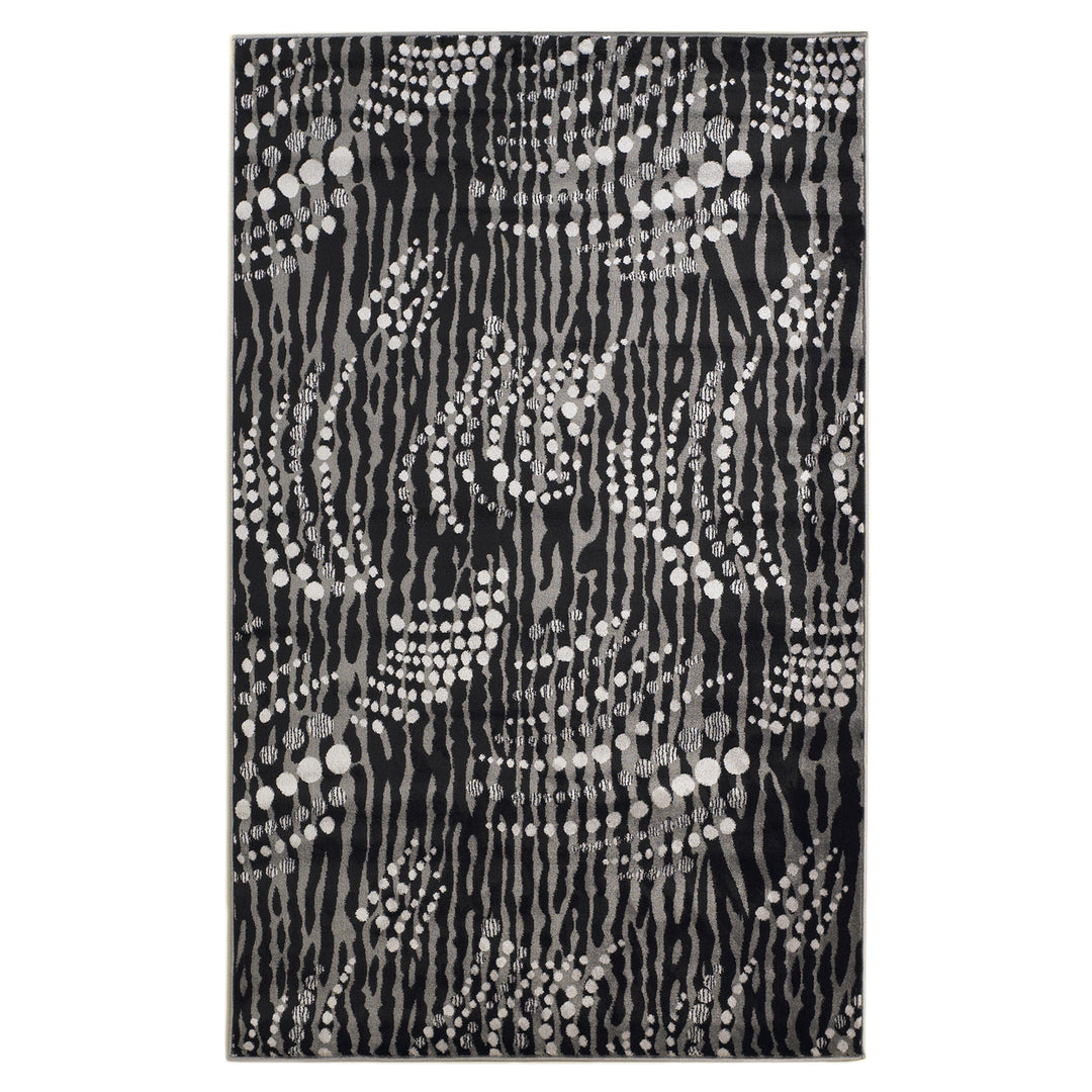 Milan Simone Grey Black Area Rug 8x10 Transitional Abstract 100% Polypropylene Image 1