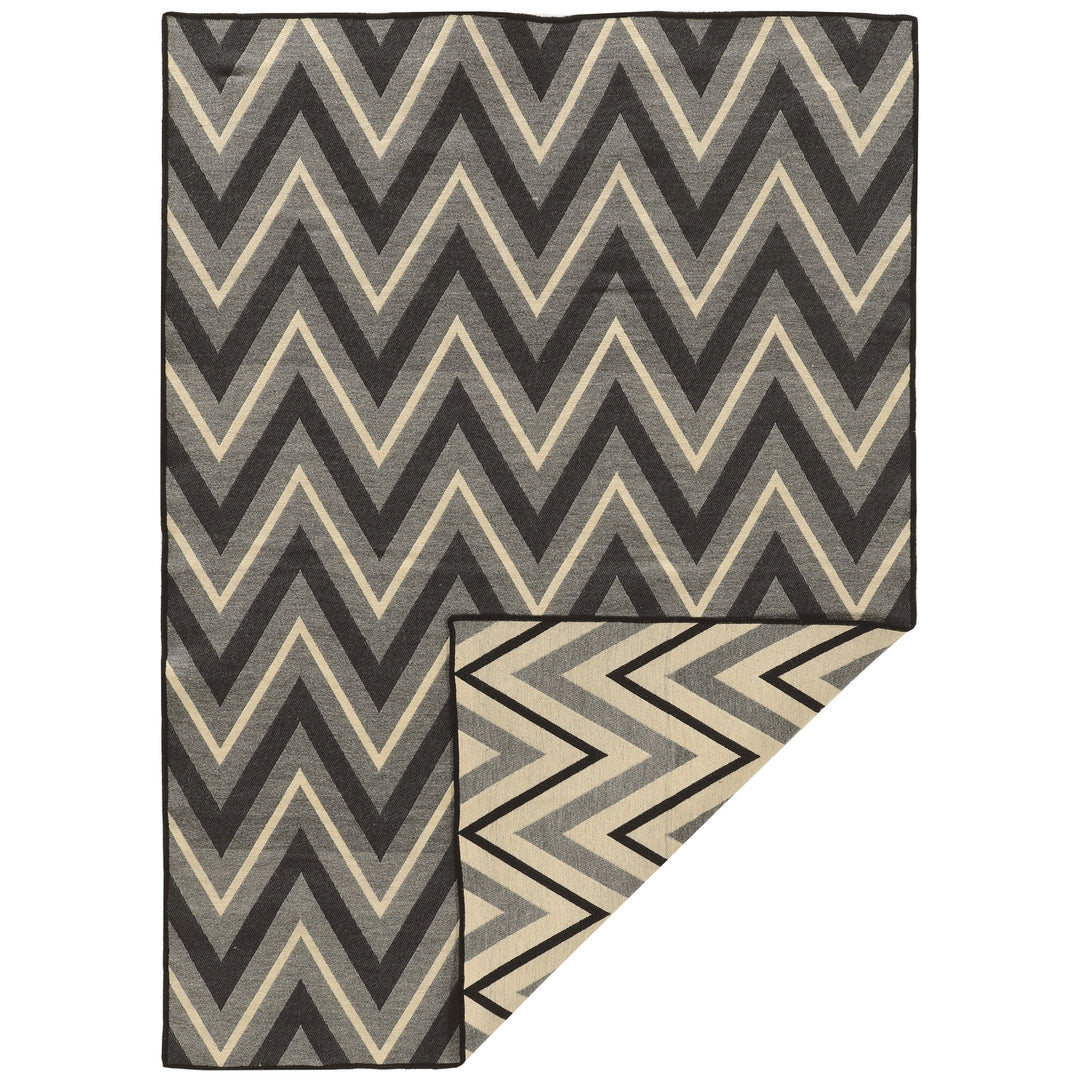 Salonika Reversible Zigzag Grey 5X8 Image 1