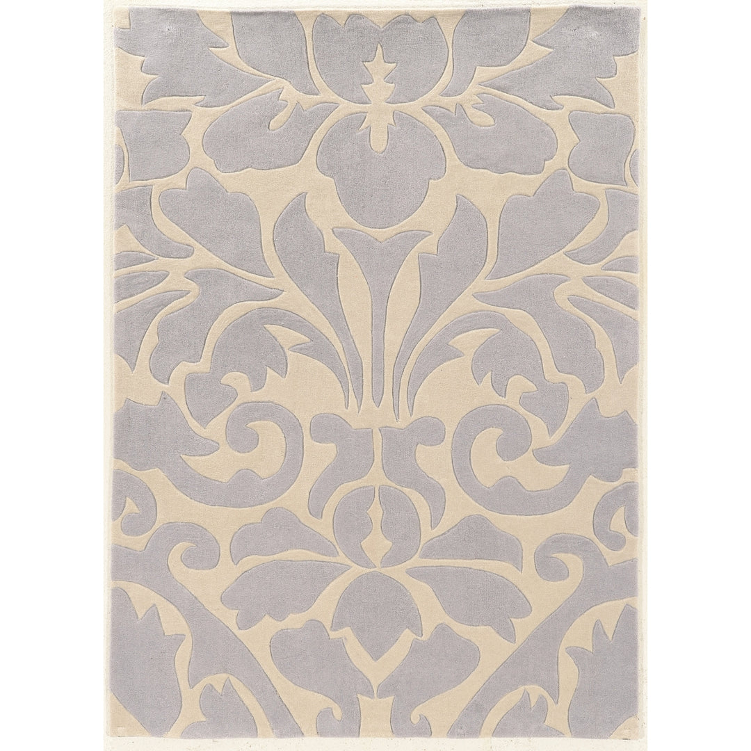 Trio Raymie Ivory Grey Area Rug 8x10 Transitional Contemporary Design Image 1