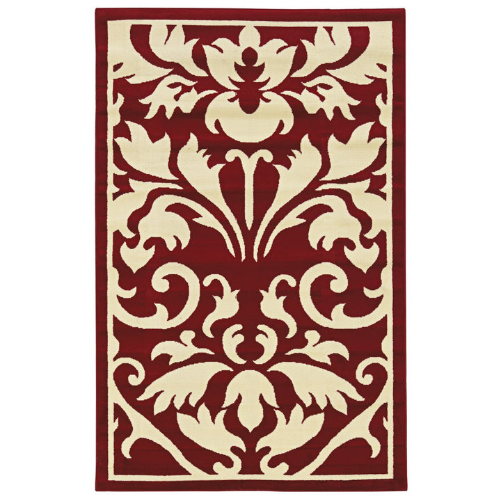 Capri Damask Red and White 4.4X7.3 Image 5