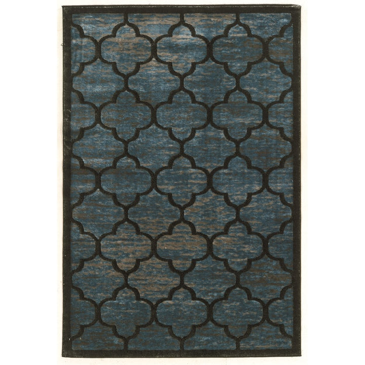 Platinum Trellis Blue and Grey 8X11 Image 1