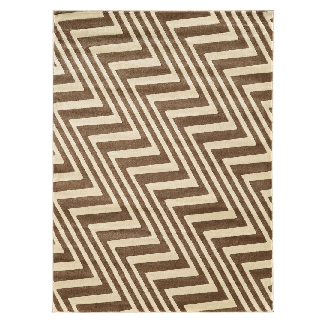 Roma Zigzag Ivory and Chocolate 8X10 Image 3