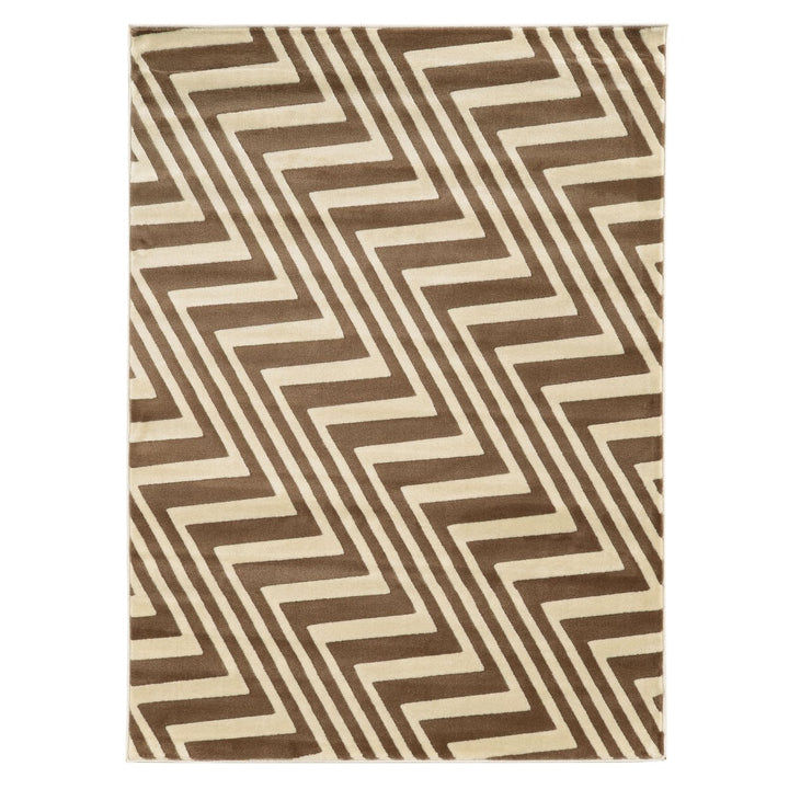 Roma Zigzag Ivory and Chocolate 8X10 Image 3