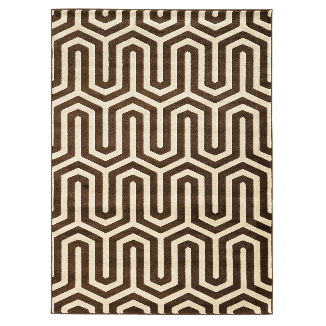 Roma Zigzag Ivory and Chocolate 8X10 Image 5