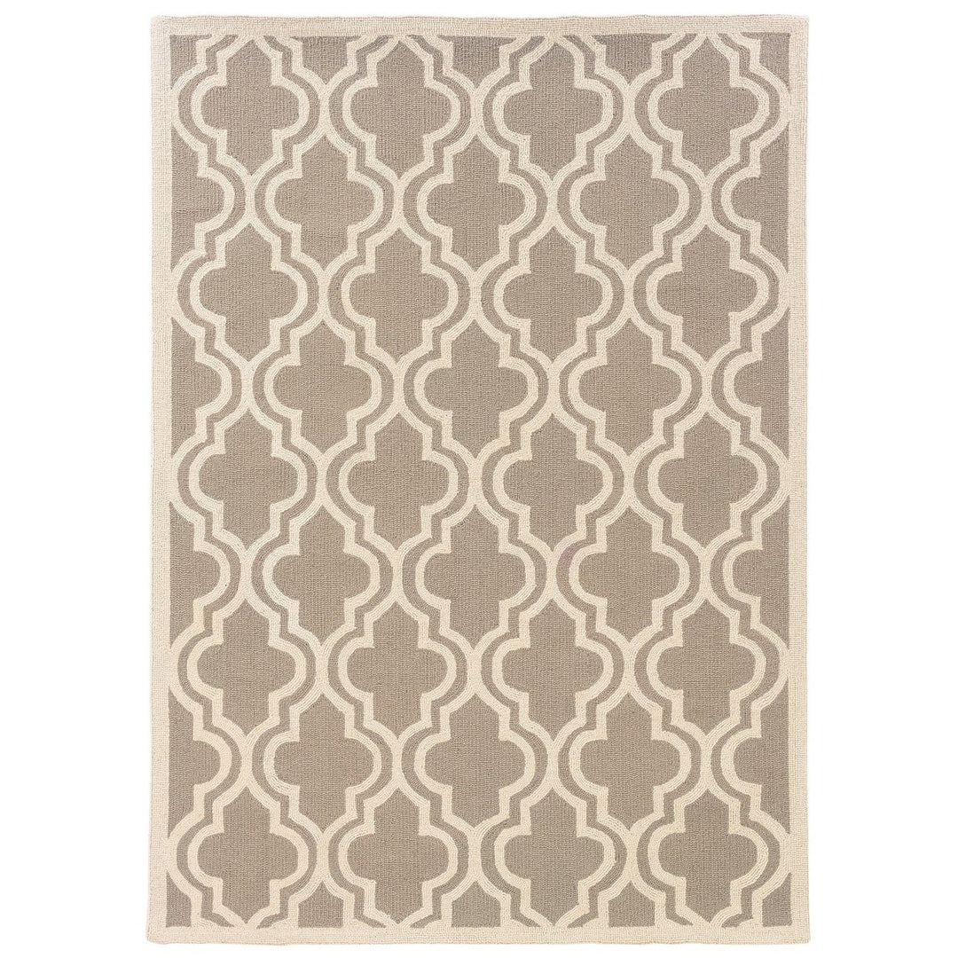 Silhouette Quatrefoil Grey and Ivory 8X10 Image 1