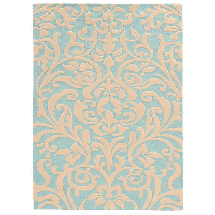 Trio Damask Aqua and Ivory 8X10 Image 2