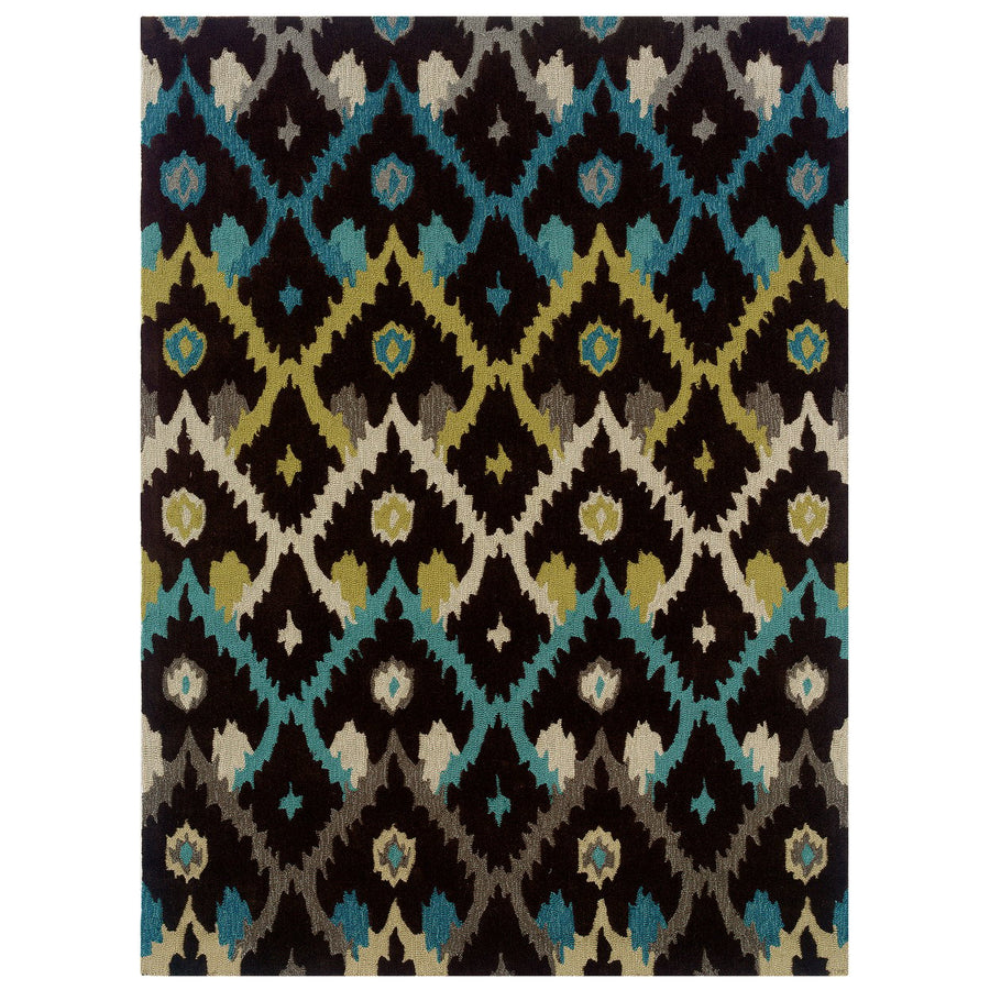 Trio Ikat Sand and Teal 8X10 Image 1