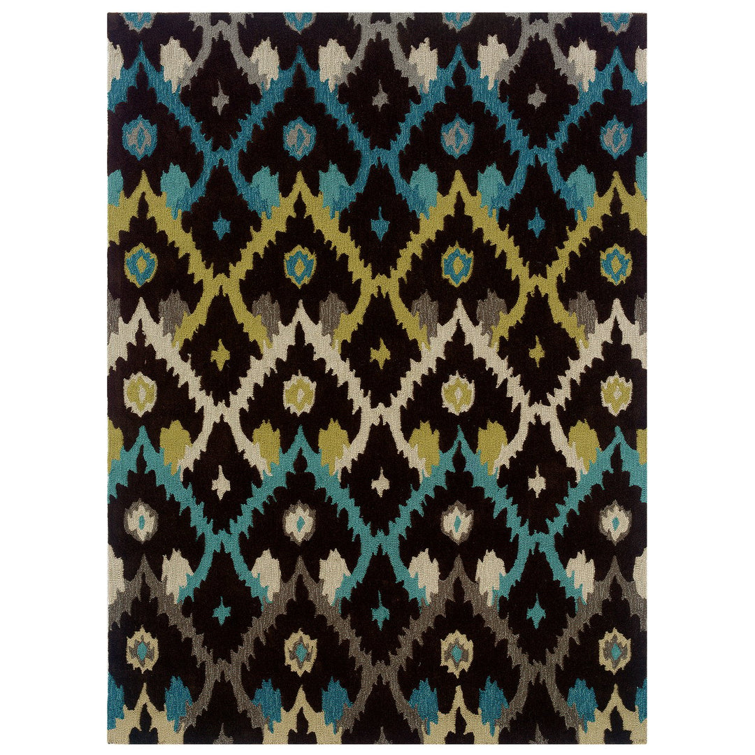 Trio Ikat Sand and Teal 8X10 Image 2