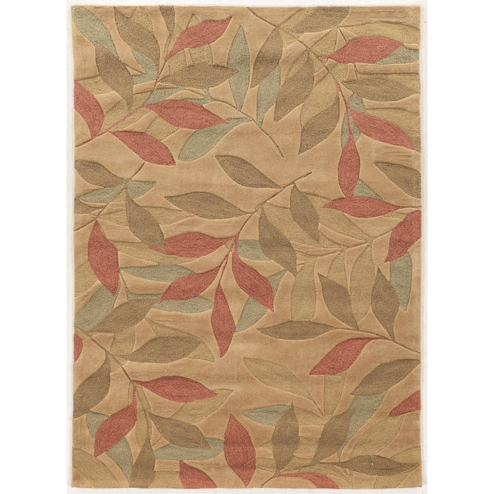 Trio Leaves Beige and Multi 8X10 Image 1