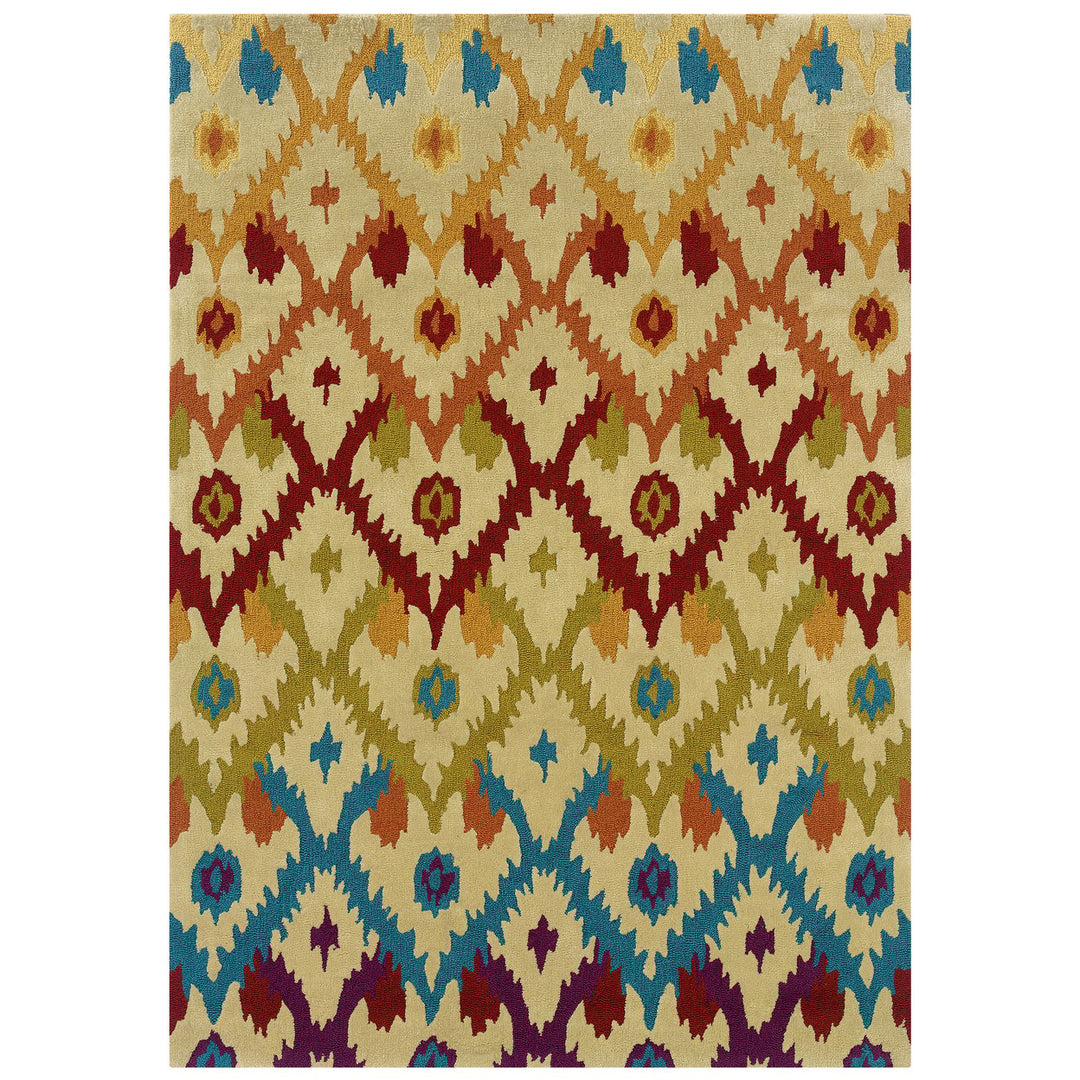 Trio Ikat Sand and Teal 8X10 Image 5