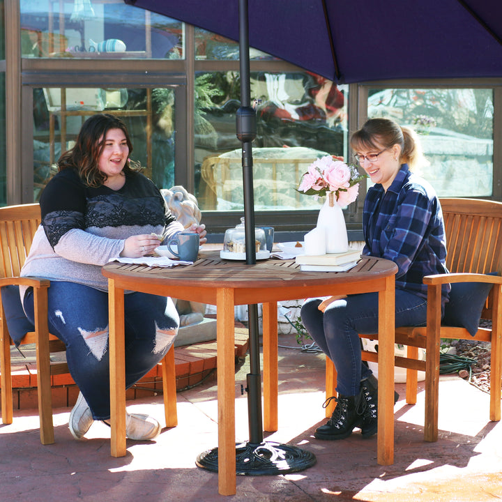 Sunnydaze 42.75 in Meranti Wood Round Patio Dining Image 8