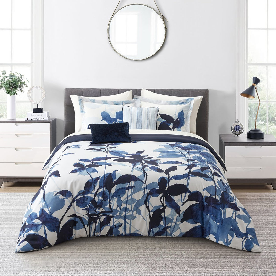 Ivie 5 Piece Comforter Set, Watercolor Floral Pattern Print, Includes Matching Pillow Shams Image 1