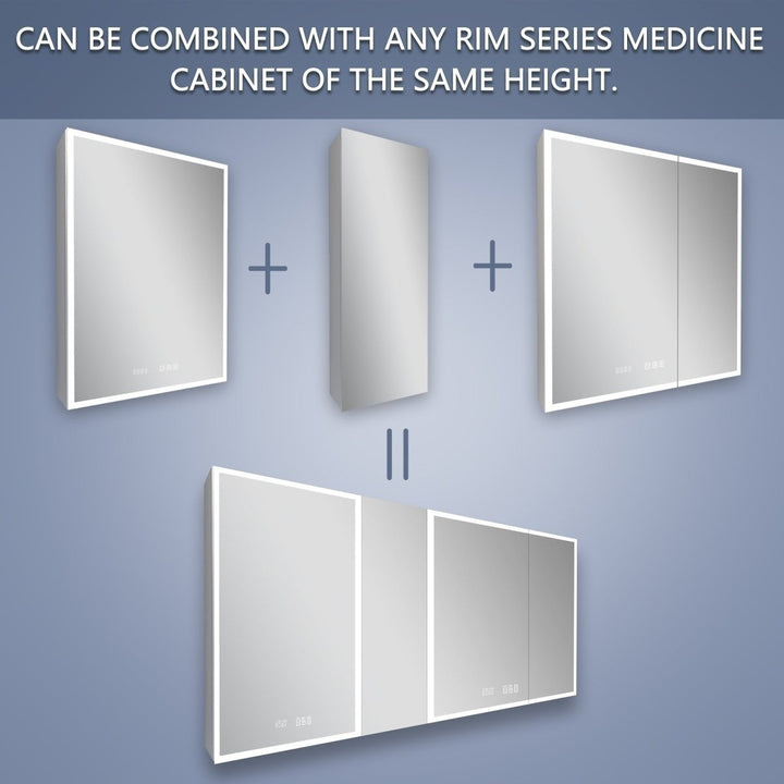 Rim 12 in. W X 32 in. H Single Medicine Cabinet without Light Image 4