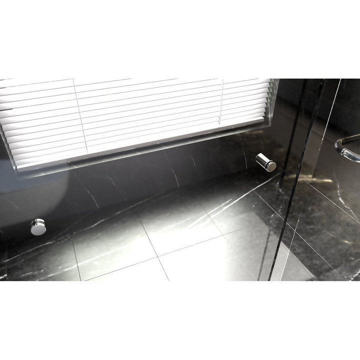 Catalyst Semi-Frameless Sliding Door 56-60in Chrome 6mm Glass Shower Enclosure Image 7