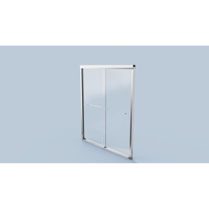 Catalyst Semi-Frameless Sliding Shower Door 56-60in Chrome 6mm Tempered Glass Image 9