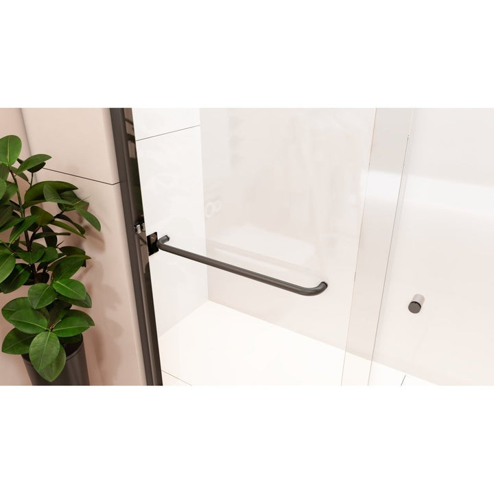 Catalyst Semi-Frameless Sliding Shower Door 56-60in Matte Black 6mm Glass Image 4