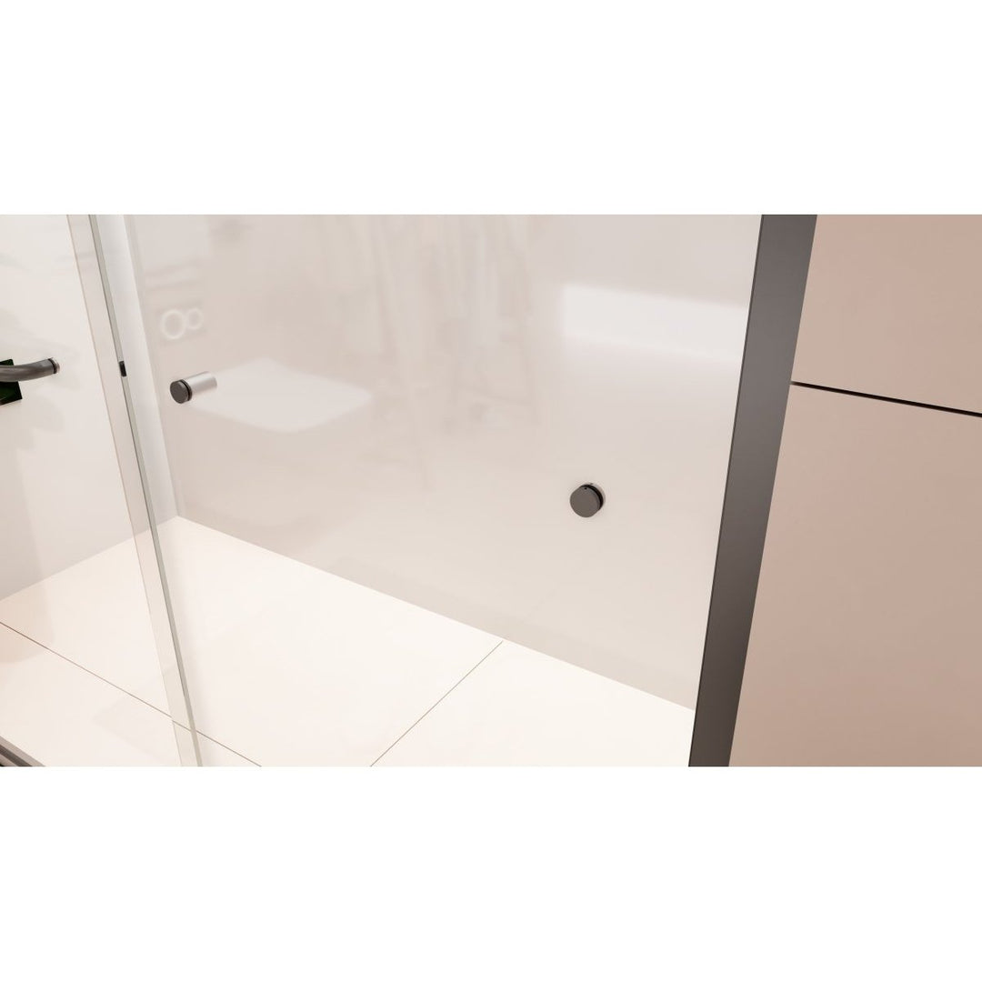 Catalyst Semi-Frameless Sliding Shower Door 56-60in Matte Black 6mm Glass Image 5