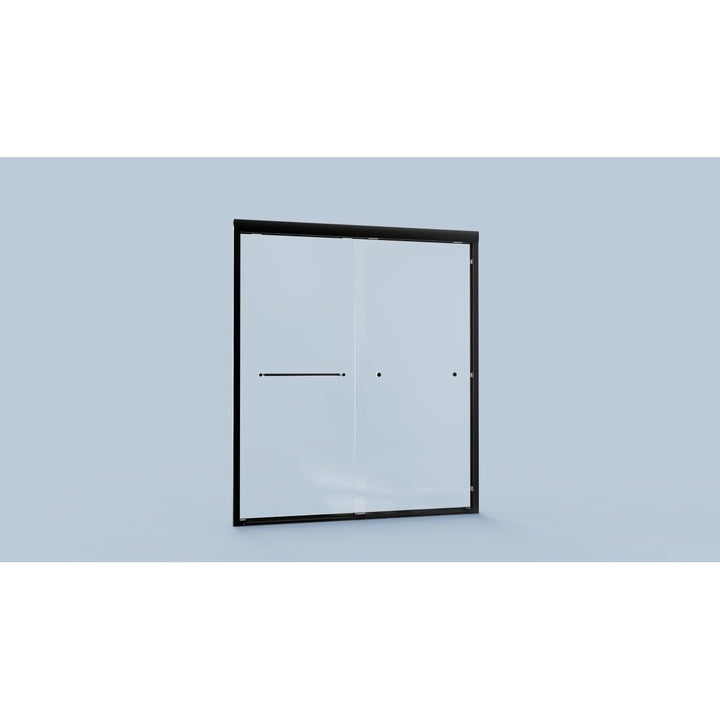 Catalyst Semi-Frameless Sliding Shower Door 56-60in Matte Black 6mm Glass Image 9