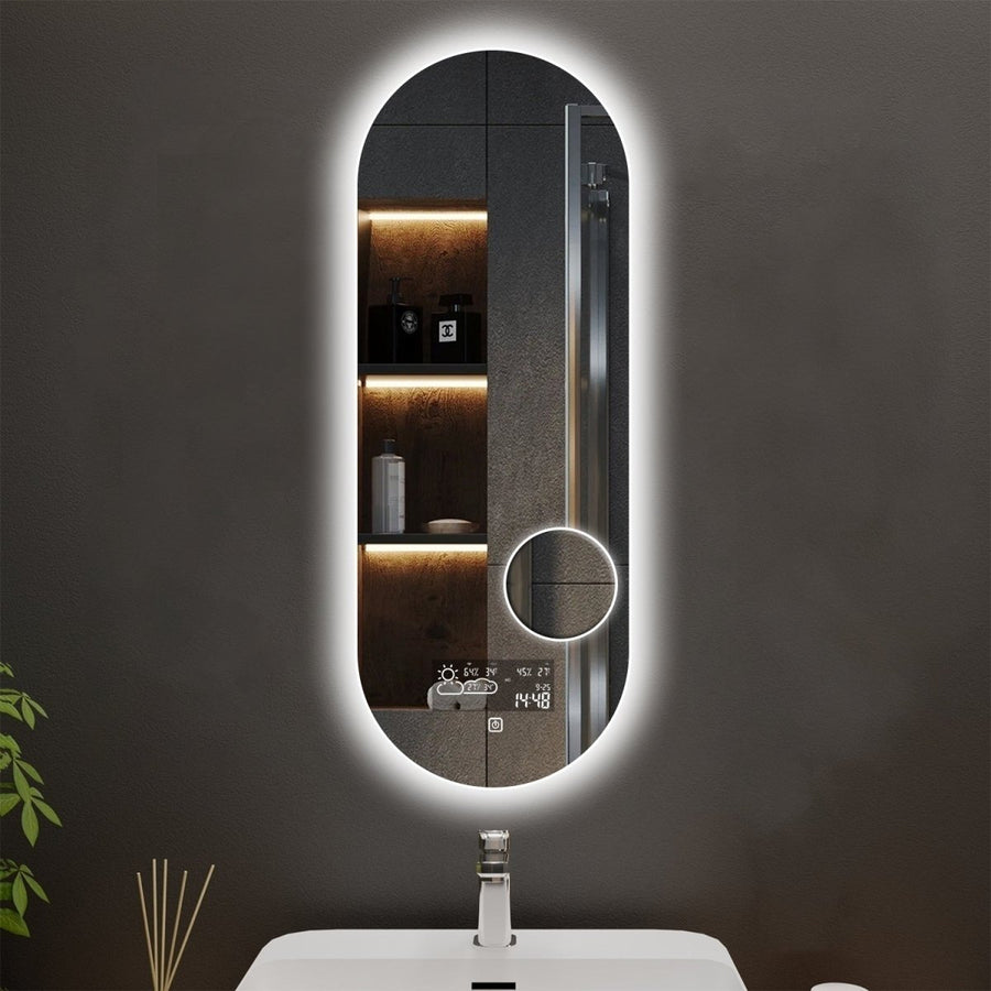 Orbit Customized Oval LED Bathroom Mirror, Backlit Image 1