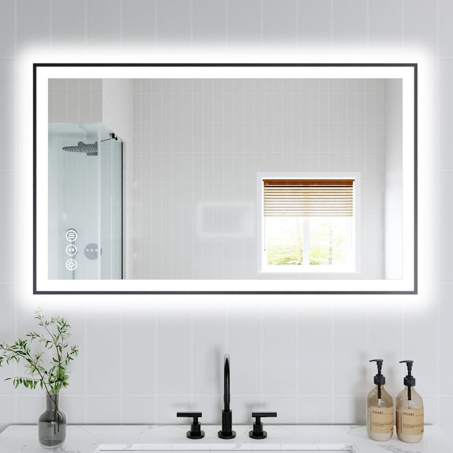 Apex-Noir 40"x24" Framed LED Lighted Bathroom Mirror Image 1