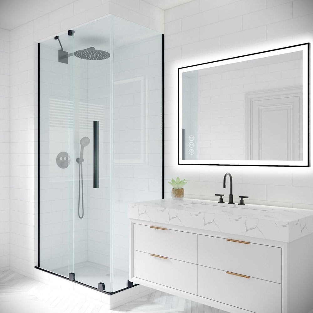 Apex-Noir 40"x30" Framed LED Lighted Bathroom Mirror Image 2