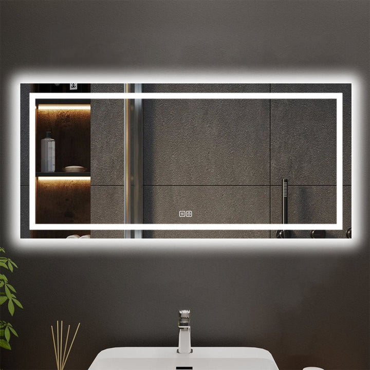 Aurora Customized Rectangle LED Bathroom Mirror Image 1