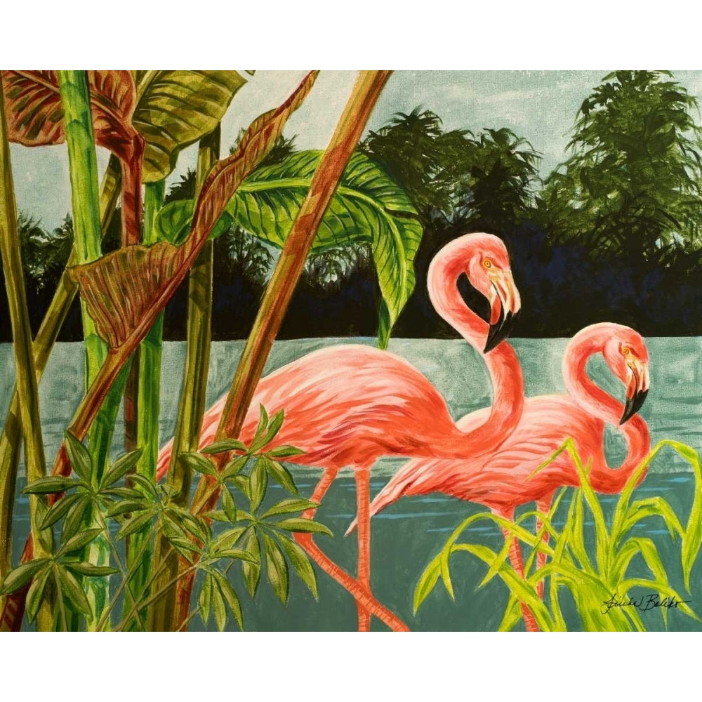 Tropical Flamingo II Poster Print by Linda Baliko-VARPDX10114 Image 1