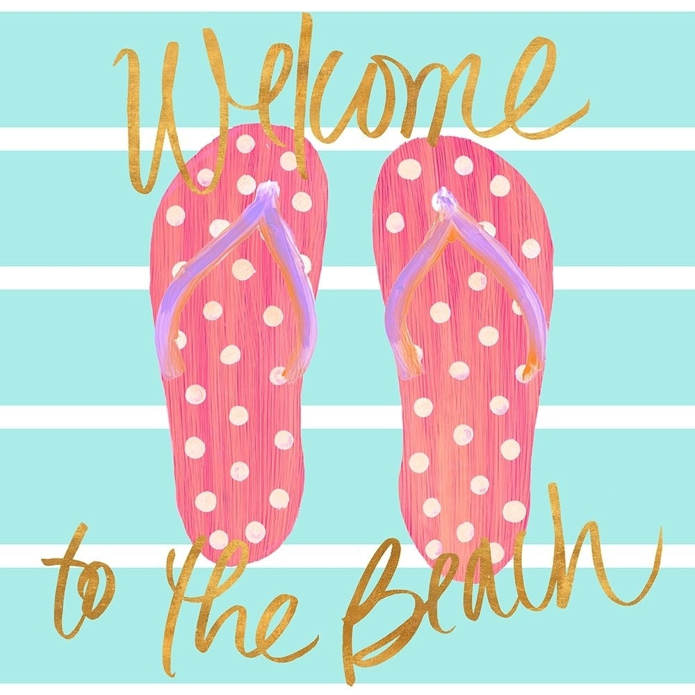 Flip Flops Welcome to the Beach Poster Print by Julie DeRice-VARPDX10191QB Image 1