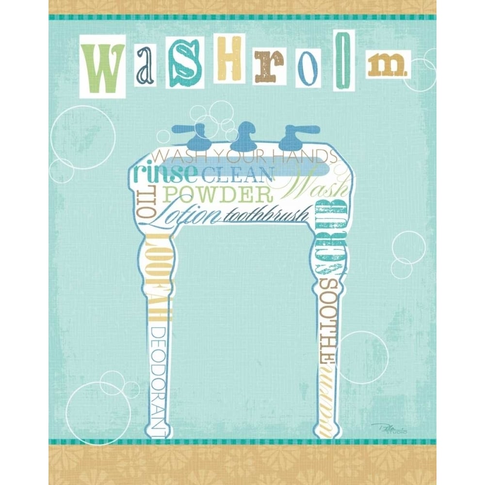 Bathroom Words Sink II Poster Print by Pela Studio-VARPDX10340 Image 1