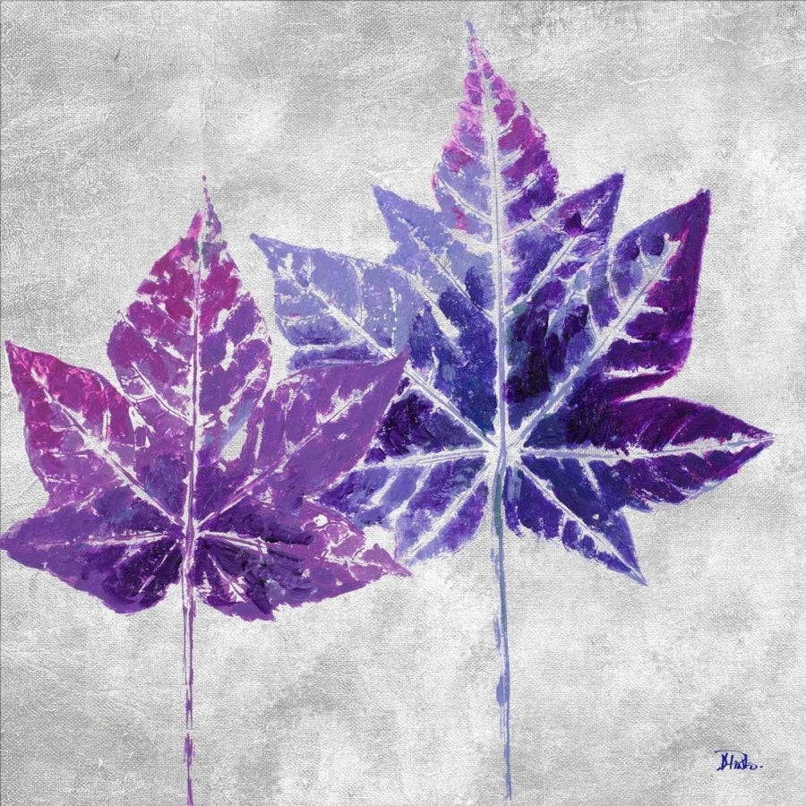 The Purple Leaves on Silver II Poster Print by Patricia Pinto-VARPDX10393 Image 1