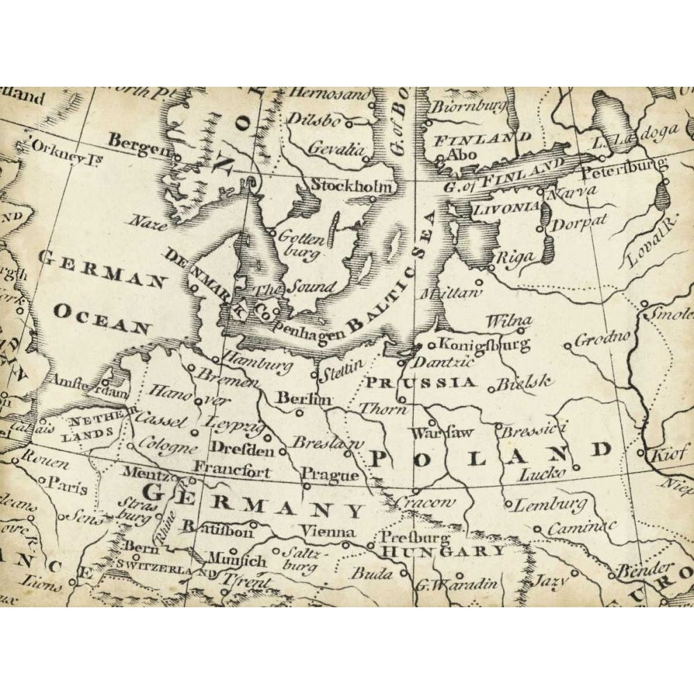 Map of Europe Grid V Poster Print - T. Jeffreys-VARPDX10580Z Image 1