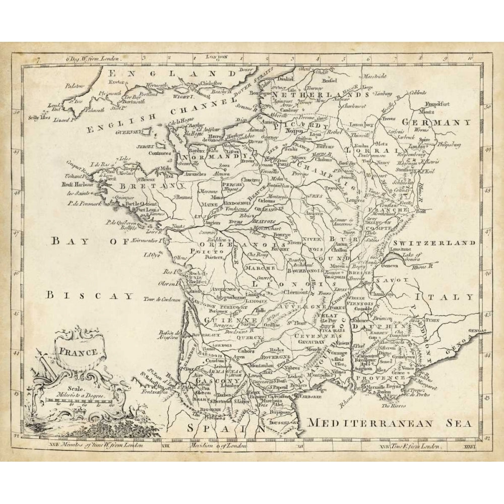 Map of France Poster Print - T. Jeffreys-VARPDX10585Z Image 1