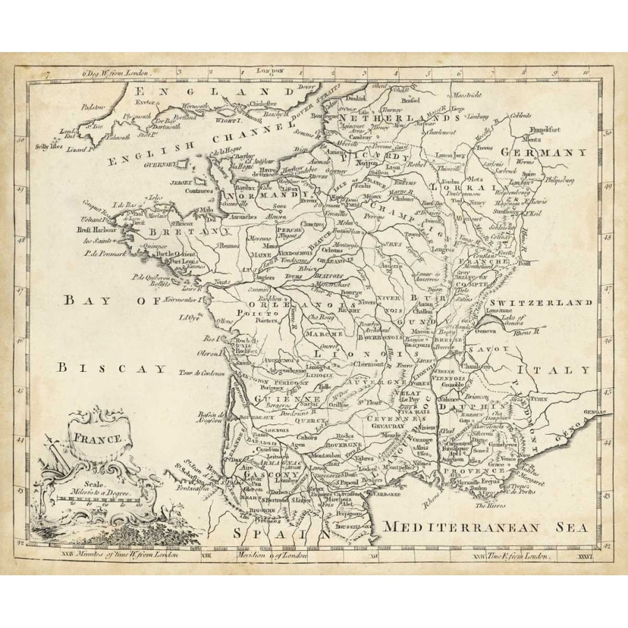 Map of France Poster Print - T. Jeffreys-VARPDX10585Z Image 1