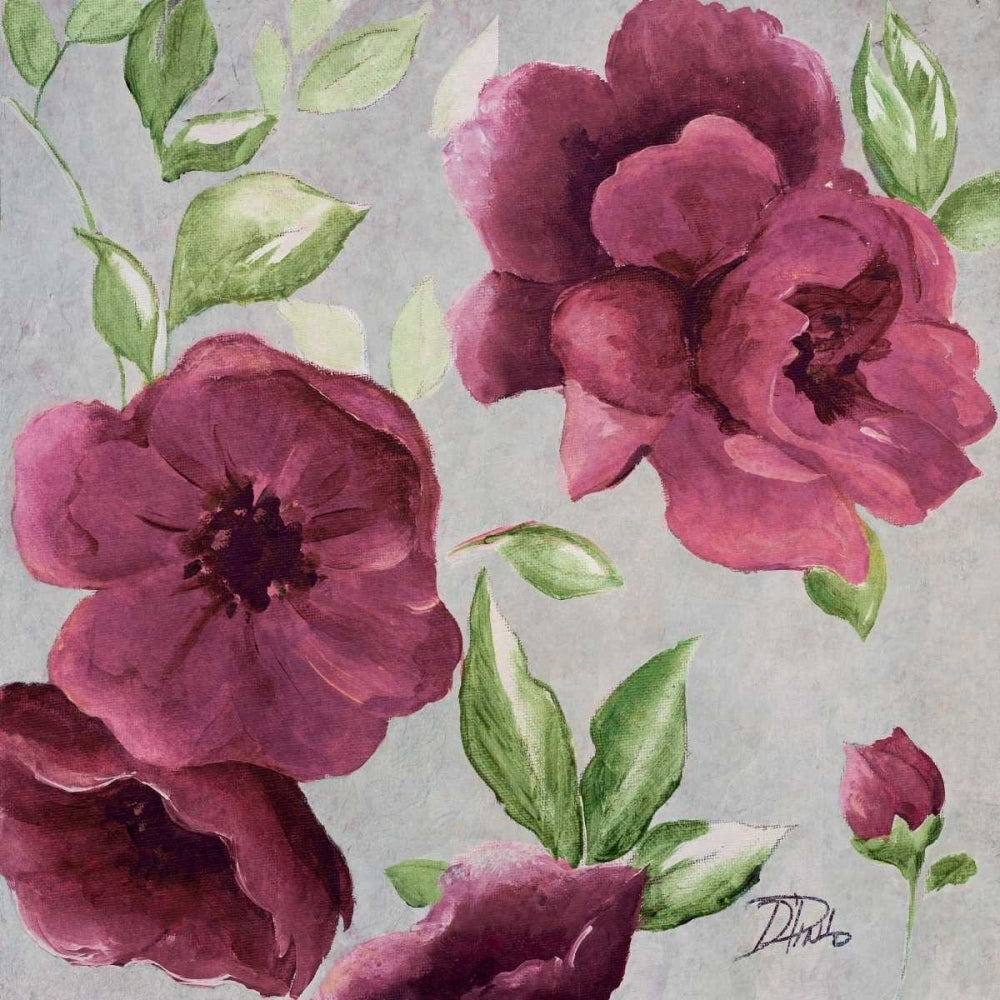 Gray and Plum Florals I Poster Print by Patricia Pinto-VARPDX10592B Image 1