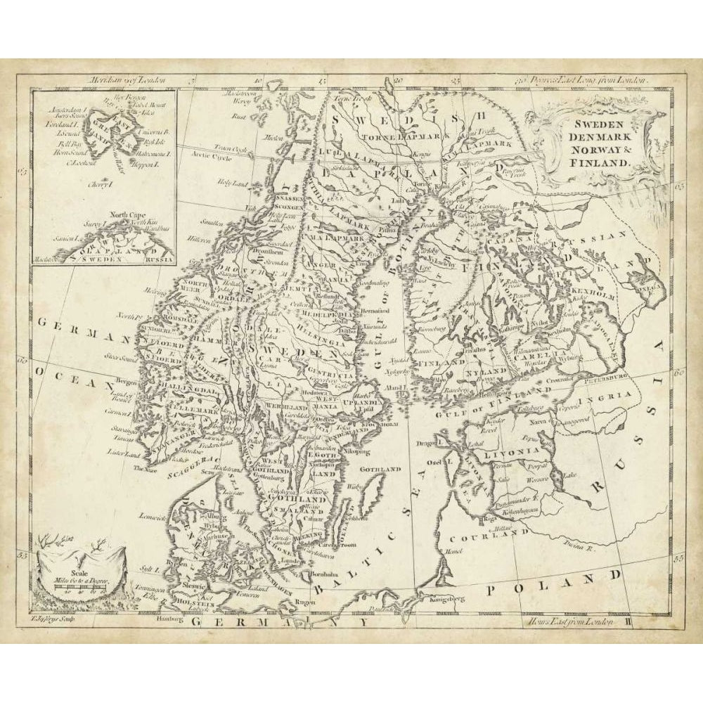 Map of Sweden and Denmark Poster Print - T. Jeffreys-VARPDX10601Z Image 1