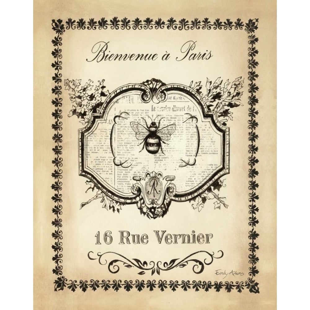 Paris Bees I Poster Print by Emily Adams-VARPDX10670 Image 1