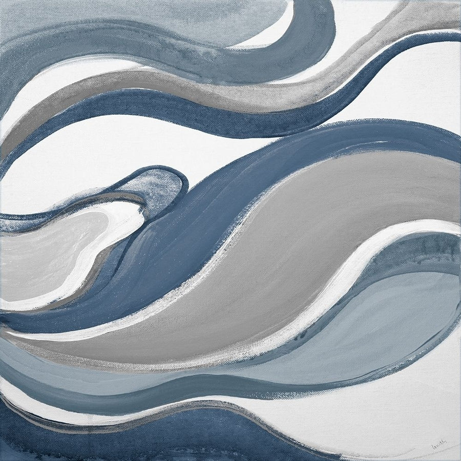 Blue Curves Abstract Square Poster Print by Lanie Loreth-VARPDX10778BA Image 1